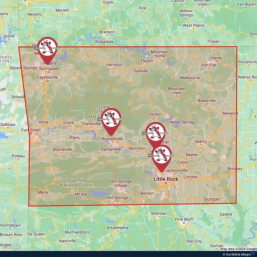 Service Area Map for Adamns