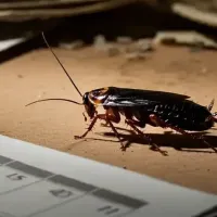 Roach crawling next to calendar